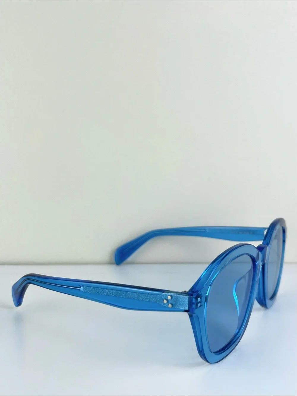 NEW CELINE BLUE ROUND SUNGLASSES - Picture 9 of 13